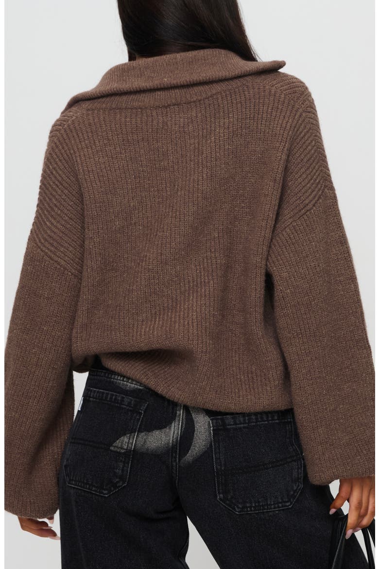 Herteford Zip Front Sweater, Alternate, color, BROWN