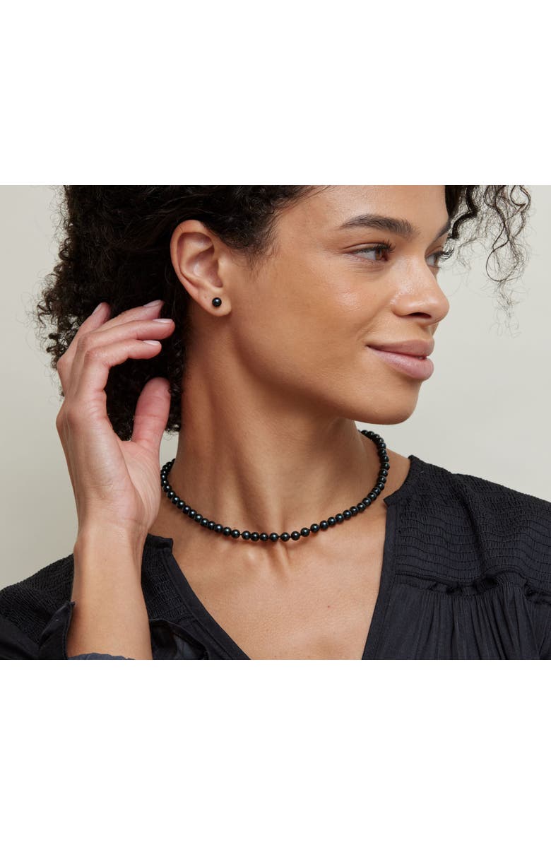 The Pearl Source Japanese Akoya Pearl Necklace 5.5-6mm AAA, Alternate, color, White Gold - Finesse Clasp