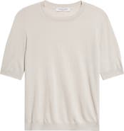 Johnstons of Elgin Honor Short Sleeve Cashmere Crewneck Sweater