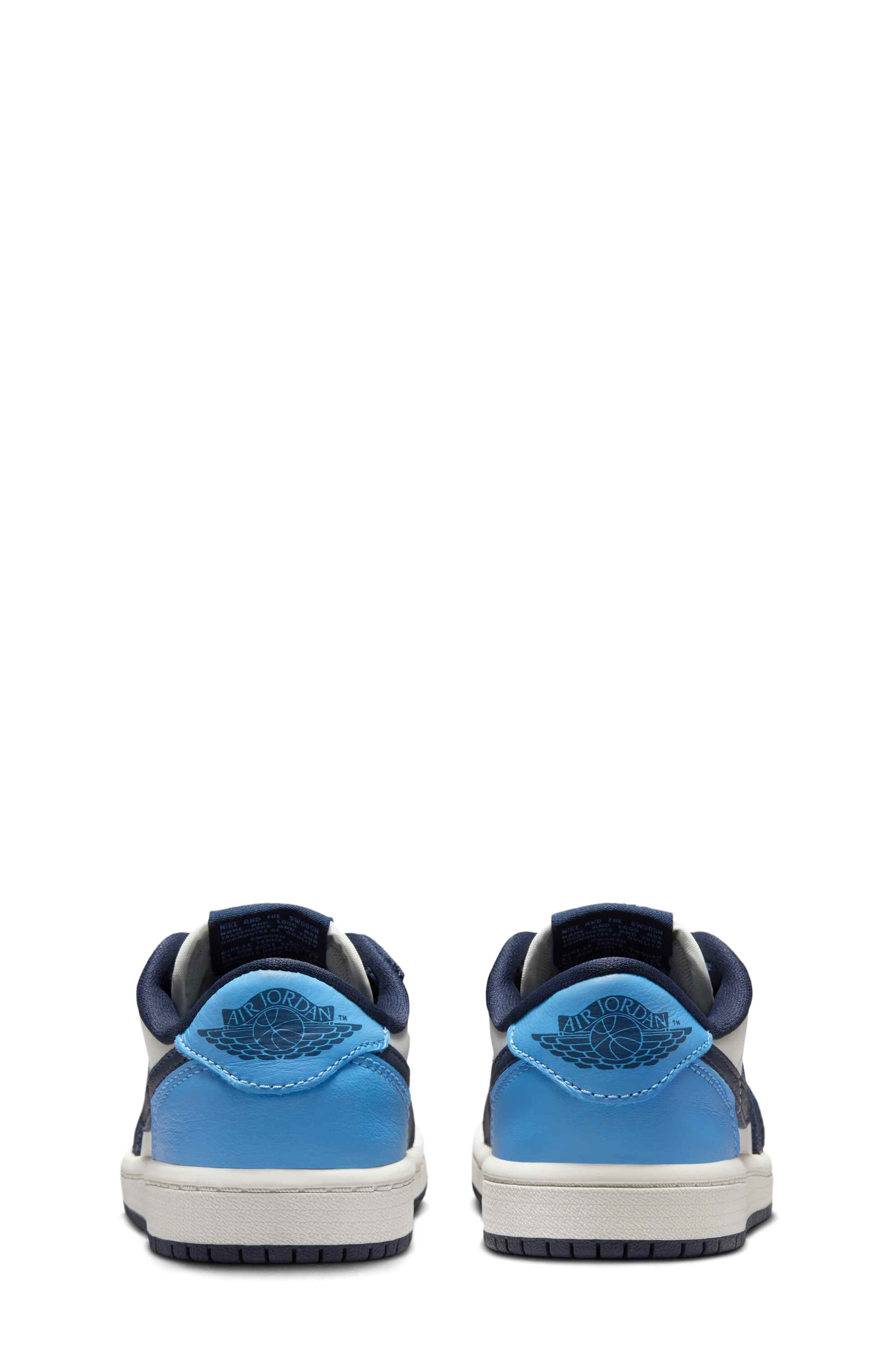 Nike Kids
 Air Jordan 1 Low Sneaker, Alternate, color, Obsidian/ Sail/ Blue
