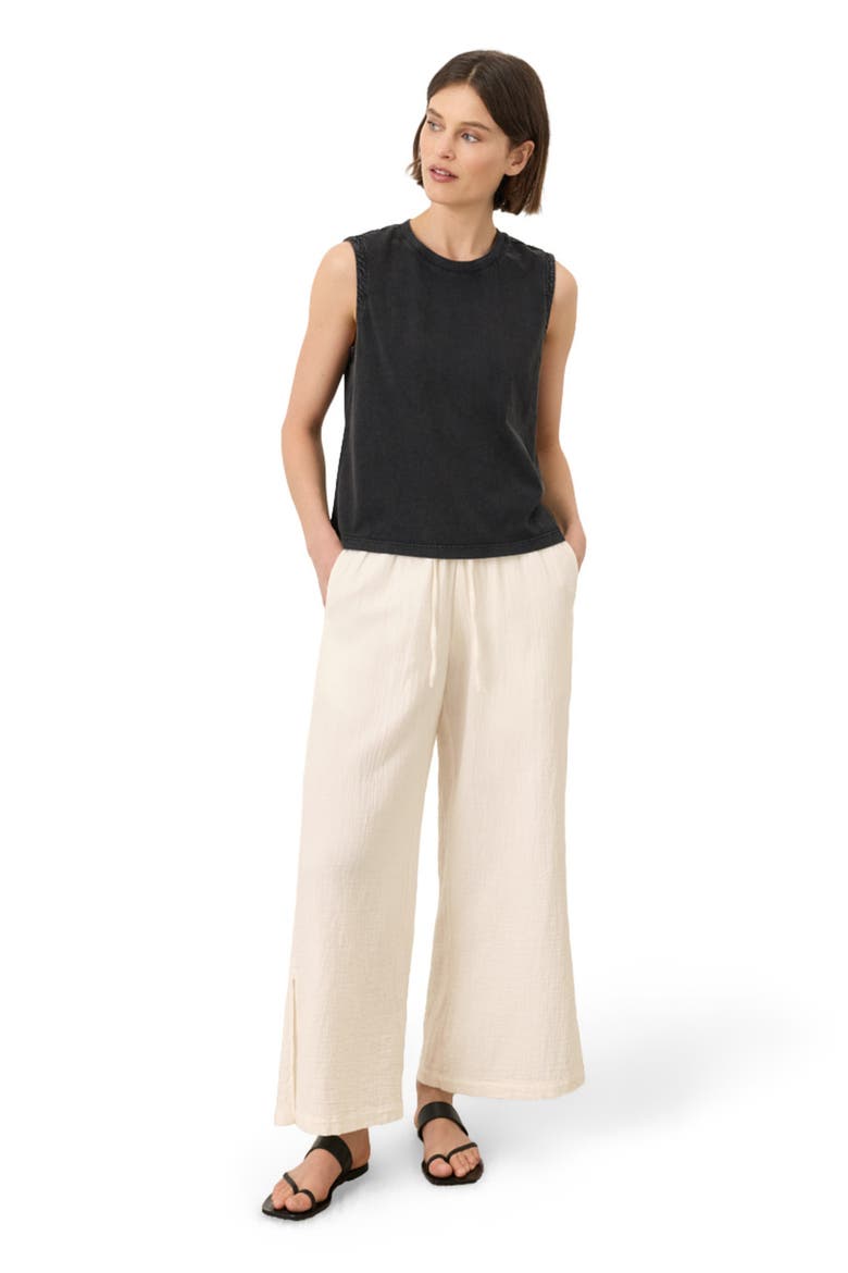 Organic Cotton Vintage Jersey Relaxed Tank, Main, color, Washed Black