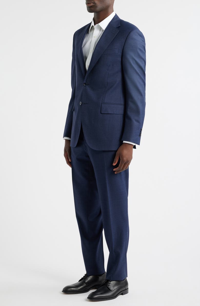 Peter Millar Flynn Classic Fit Navy Micrcheck Wool Suit, Alternate, color, Blue