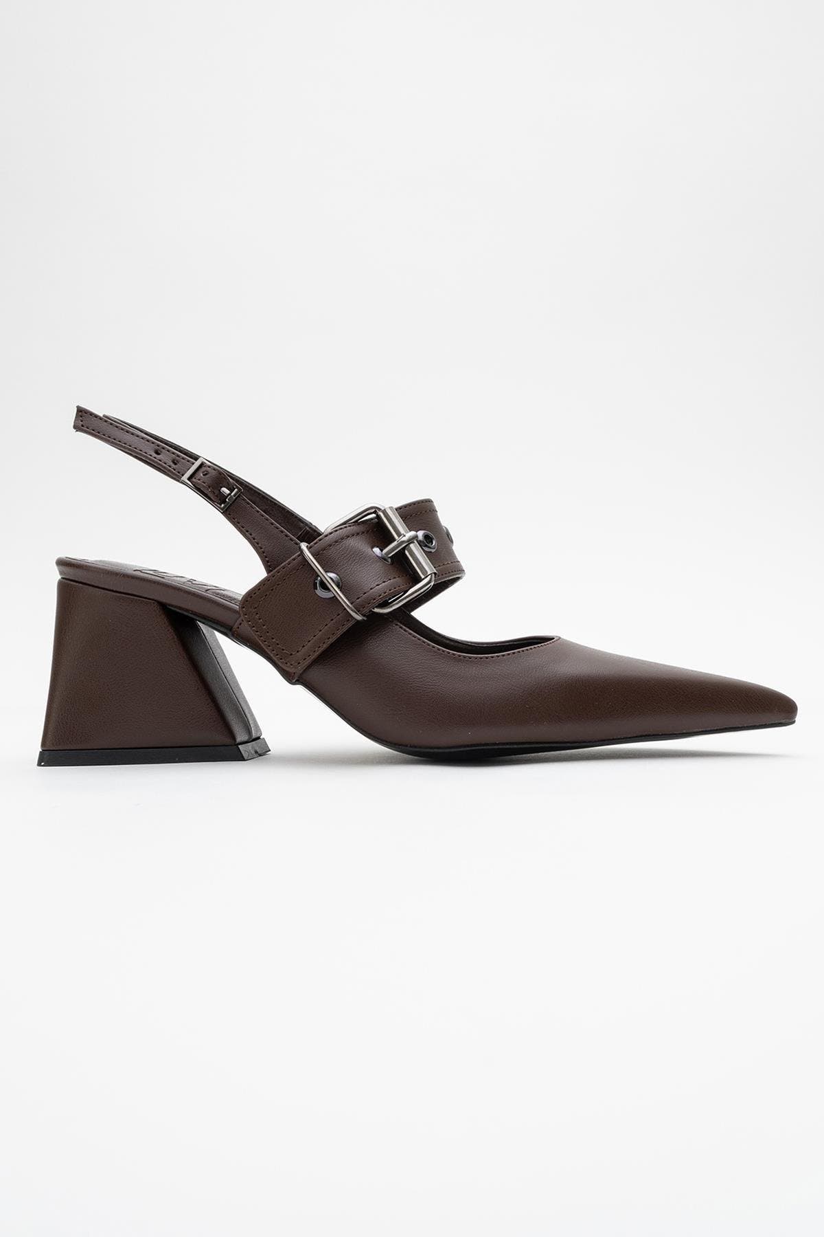 Prologue Shoes Nepido Pointed Toe Block Heel Pump, Alternate, color, Brown