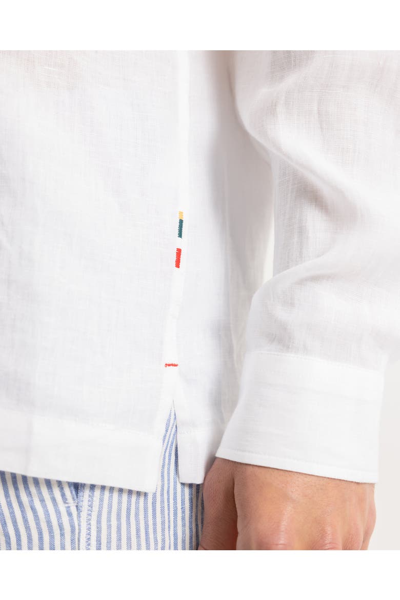 Ridley Embroidery Relaxed Fit Linen Sunshine Embroidery Shirt, Alternate, color, White