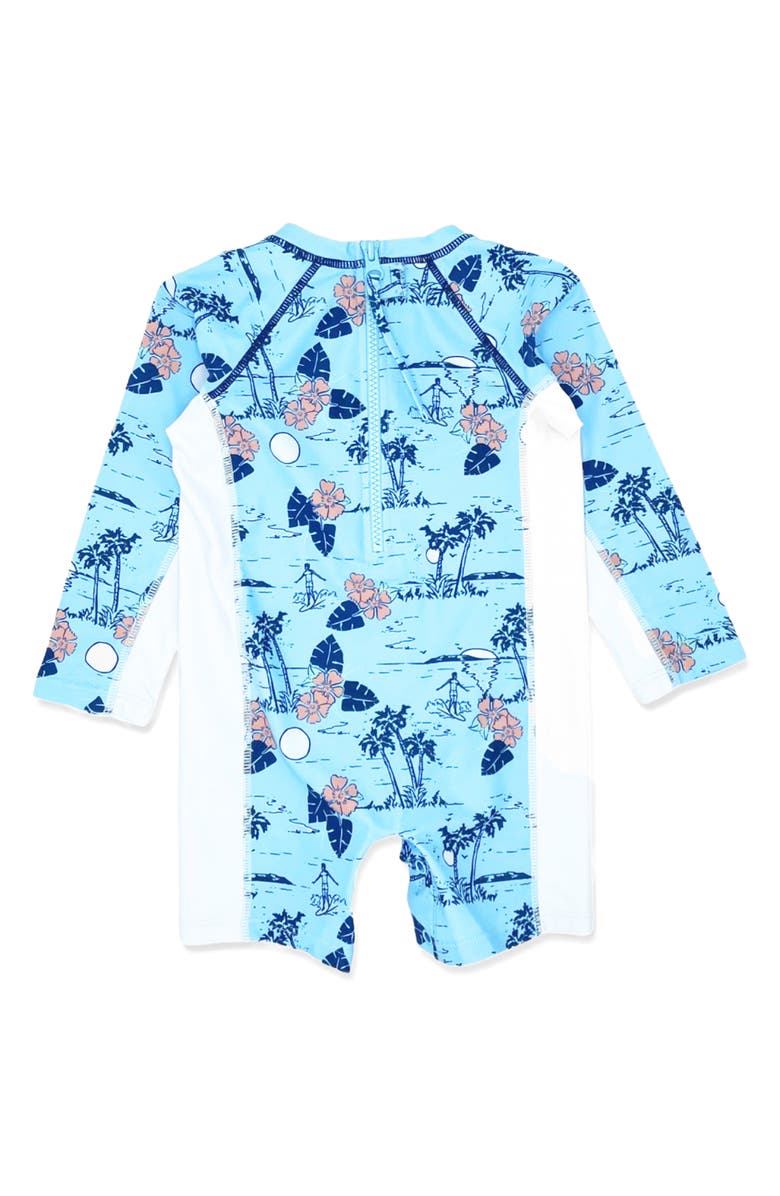 Feather 4 Arrow Shorebreak Long Sleeve One-Piece Swimsuit, Alternate, color, Crystal Blue