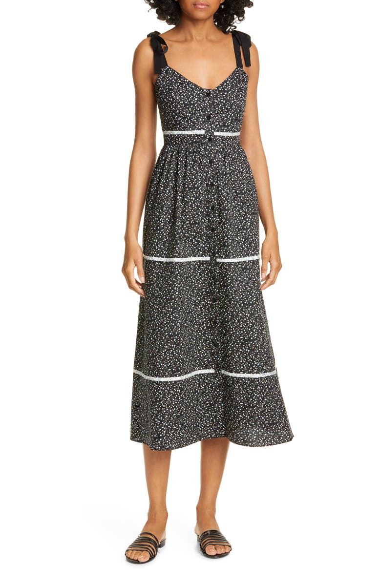 La Ligne Kate Floral Midi Sundress, Main, color, 