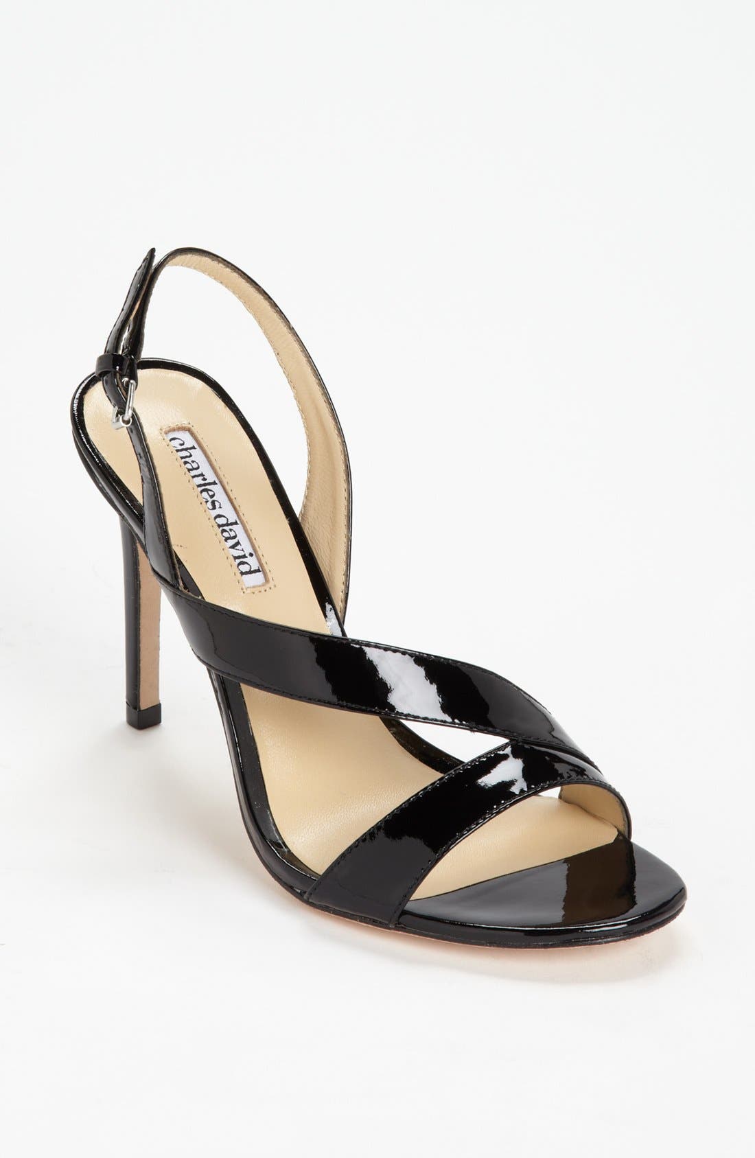 Charles David 'Karis' Sandal, Main, color, BLACK PATENT