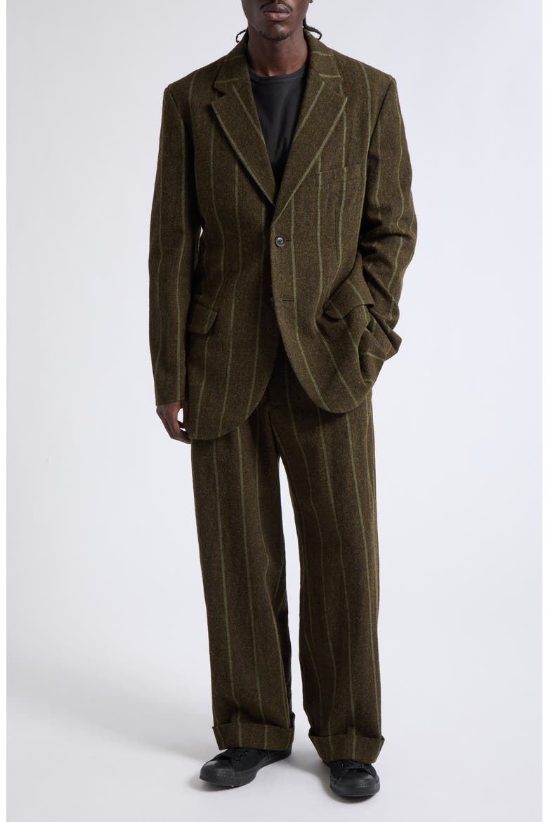 Stripe Wool Blend Sport Coat, Alternate, color, KHAKI