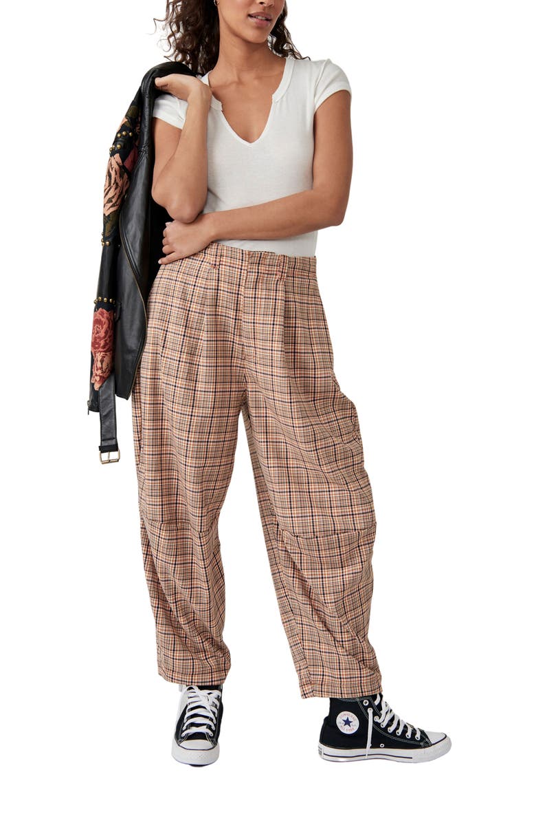 Free People Turning Point Print Trousers, Alternate, color, 