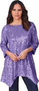 Roaman's Handkerchief Hem Sequin Tunic