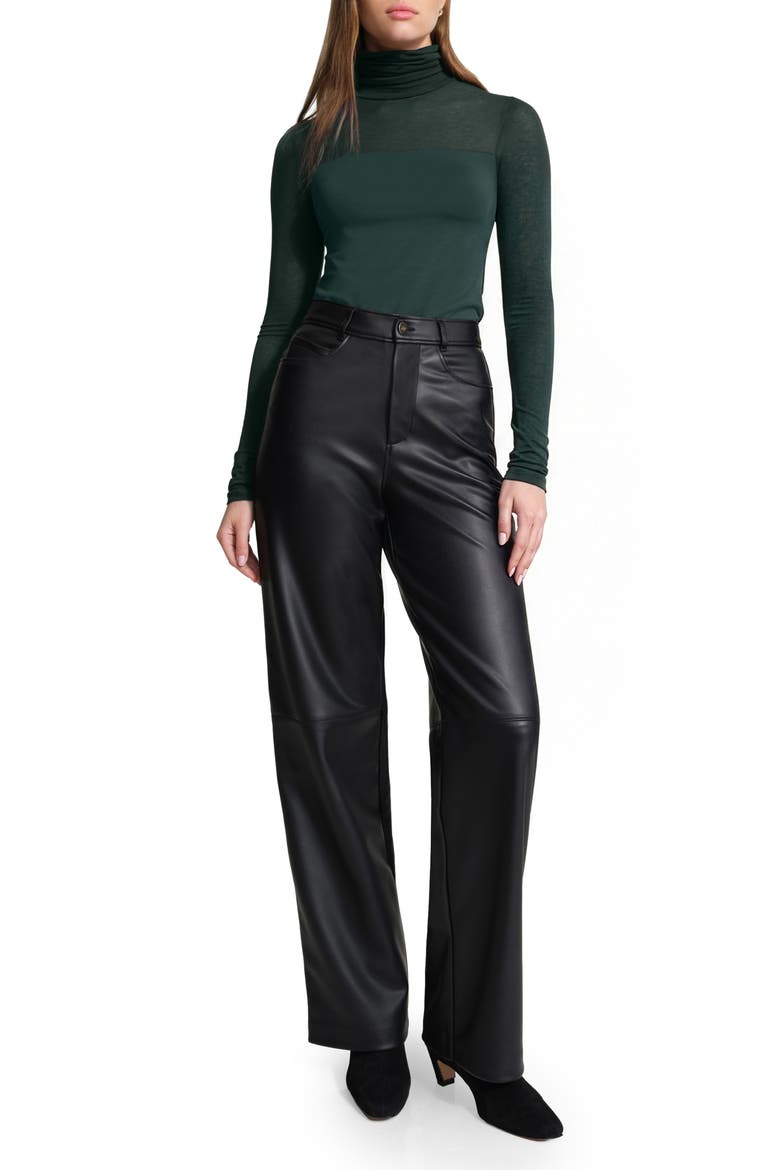 Cara Turtleneck Top, Alternate, color, FOREST GREEN