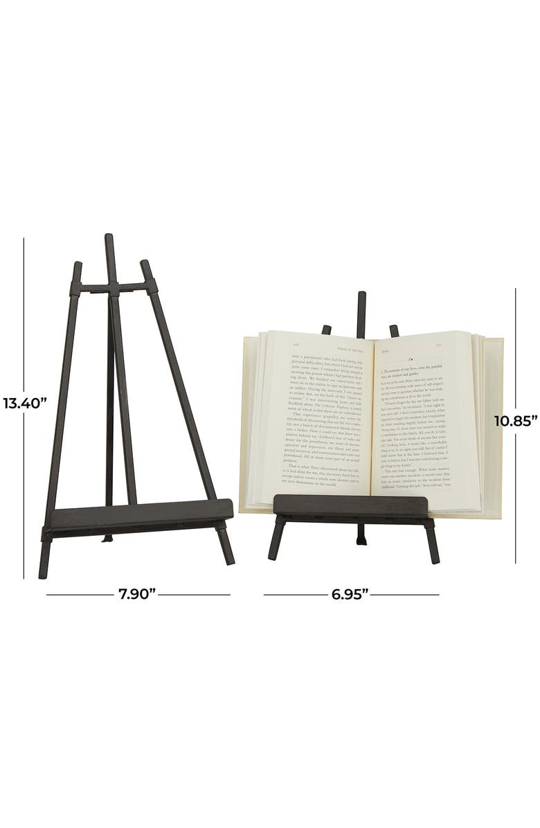 SONOMA SAGE HOME Black Metal Traditional Easel with Foldable Stand - Set of 2, Alternate, color, Black