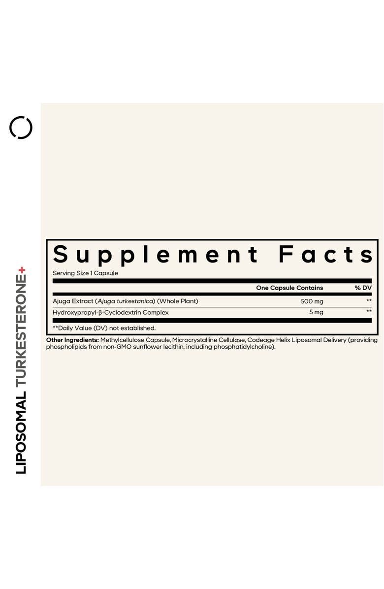 Codeage Liposomal Turkesterone 500 mg Supplement, Alternate, color, White