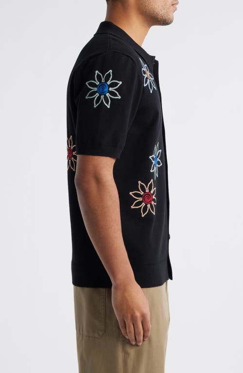 Wax London Tellaro Floral Embroidered Short Sleeve Button-up Shirt In Multi