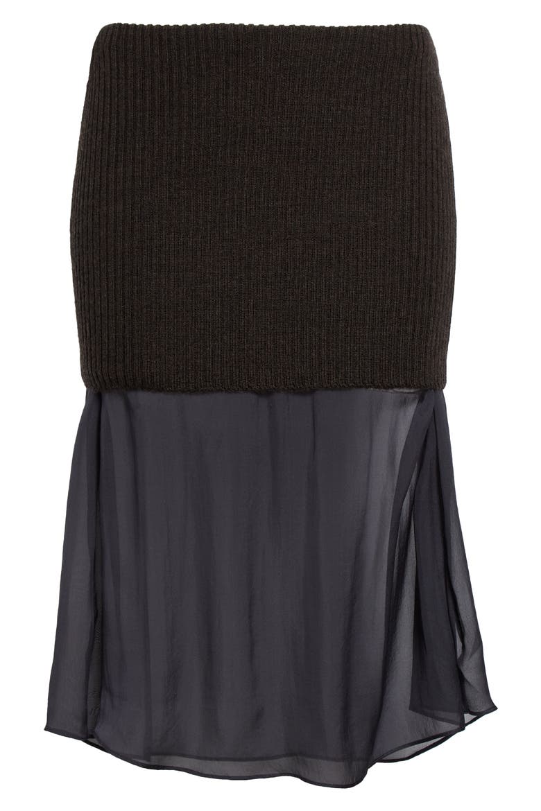 Holly Mixed Media Skirt, Alternate, color, BROWN