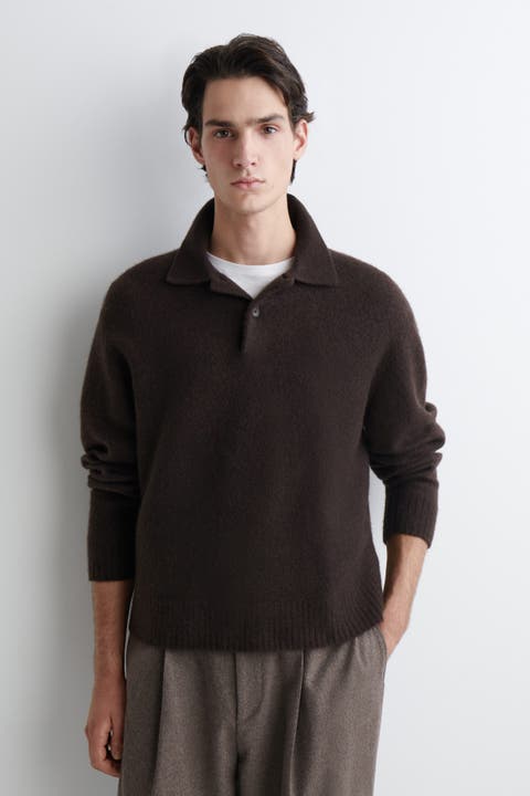 Brushed-Wool Polo Shirt