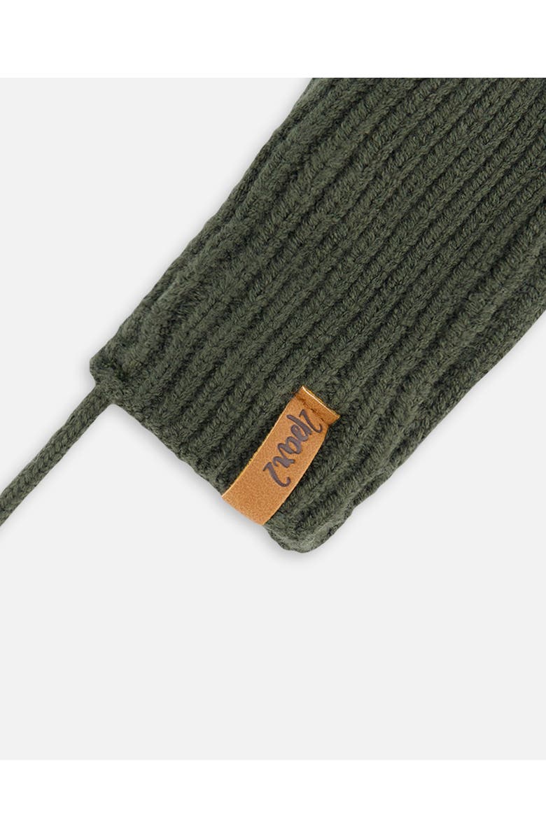 Deux par Deux Baby Boy's Knitted Mittens With String Forest Green, Alternate, color, 