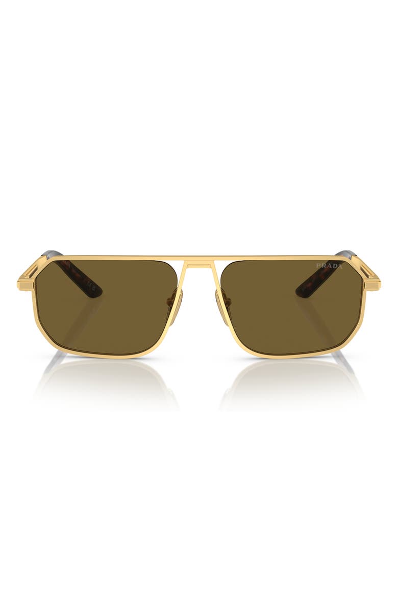 Prada 59mm Pillow Sunglasses, Main, color, Matte Gold