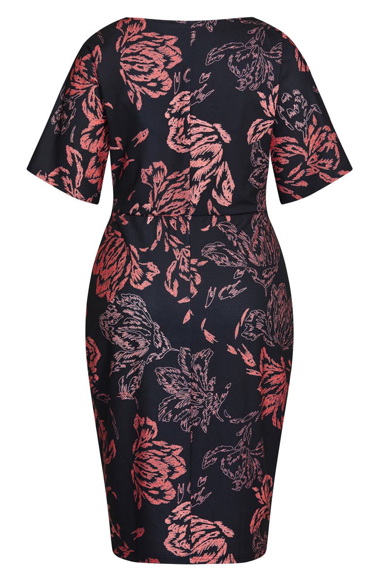 City Chic Etched Bloom Dress, Alternate, color, 