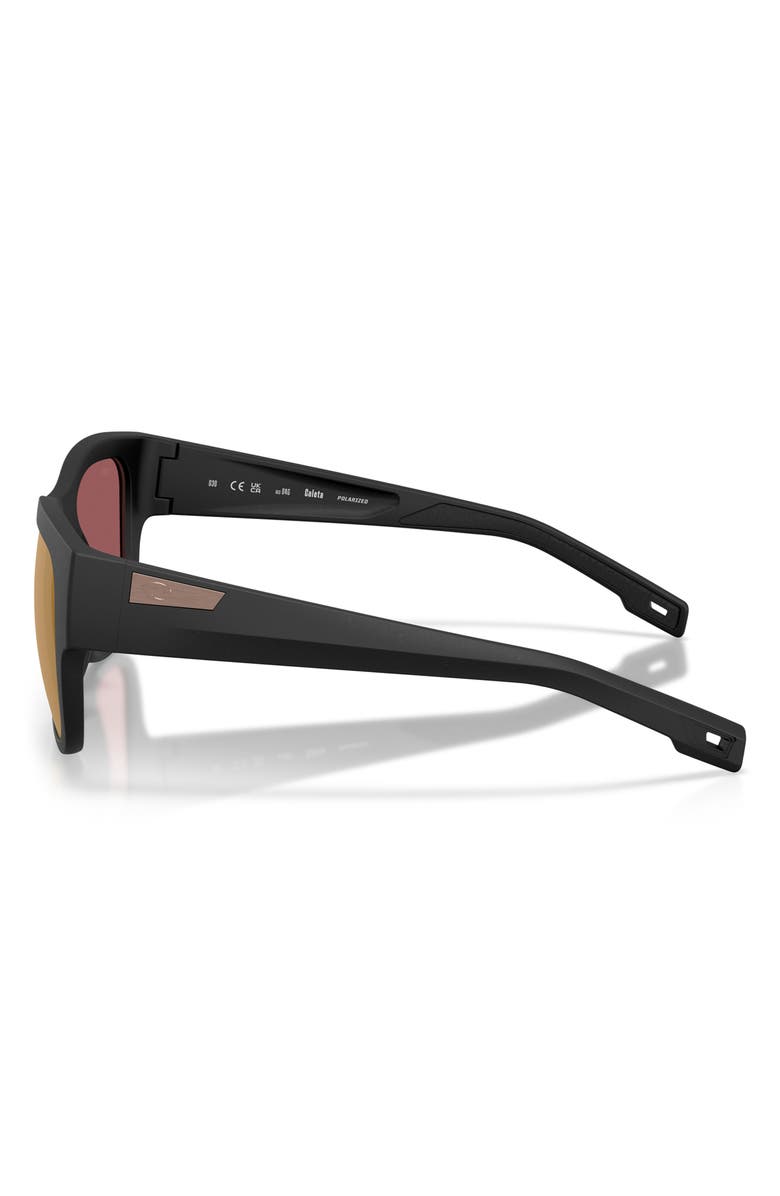 Costa Del Mar Caleta 55mm Polarized Square Sunglasses, Alternate, color, Netplus Black / Gold