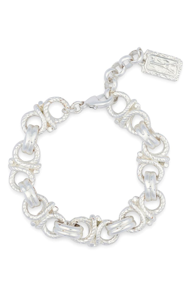 Karine Sultan Roud Link Bracelet, Main, color, Silver