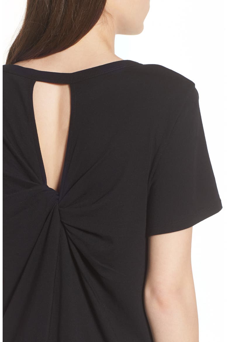 Twist Back Tee, Alternate, color, BLACK