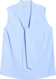 KASPER Sleeveless Tie Front Top