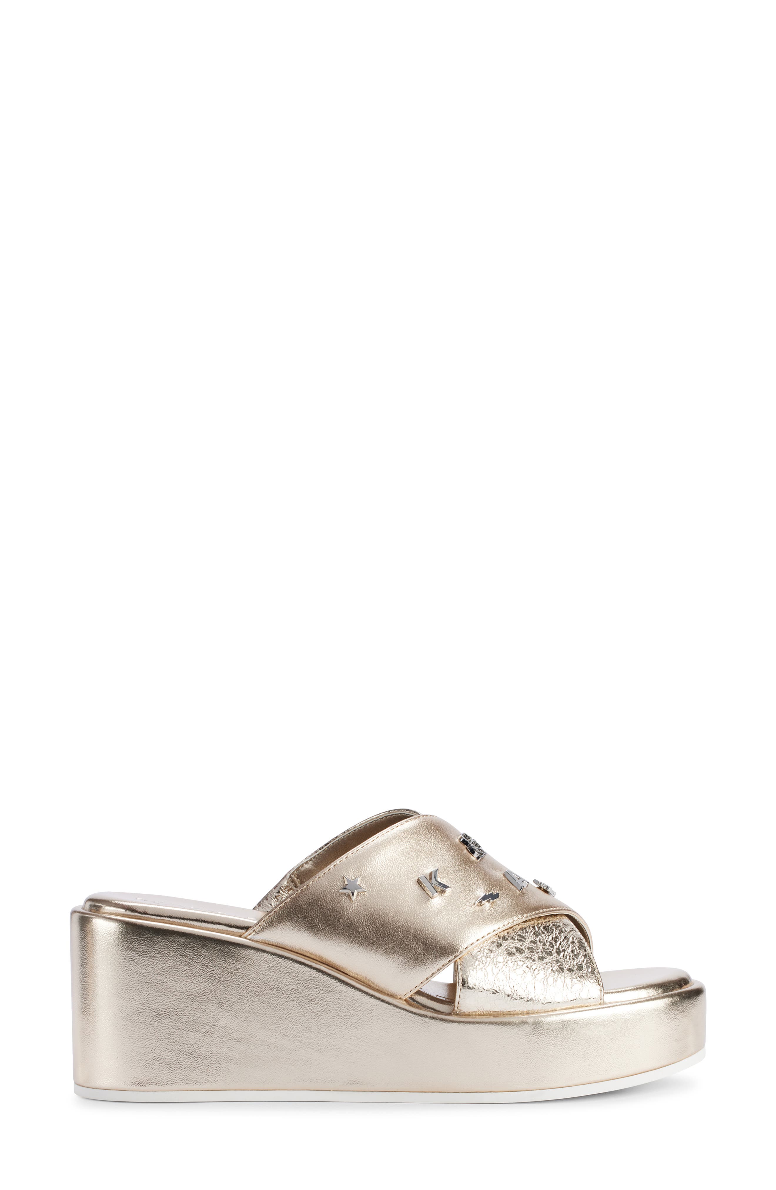 KARL LAGERFELD PARIS Caleigh Platform Wedge Sandal, Alternate, color, 