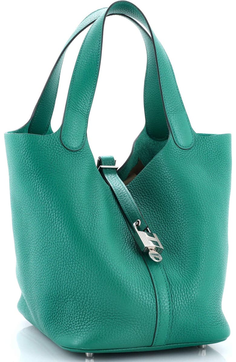 Pre-Owned Hermes Picotin Lock Bag Clemence MM, Alternate, color, Vert Vertigo
