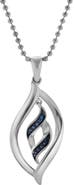 LuvMyJewelry Noraya Sterling Silver 0.09 Ct Diamond Teardrop Pendant