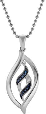 LuvMyJewelry Noraya Sterling Silver 0.09 Ct Diamond Teardrop Pendant