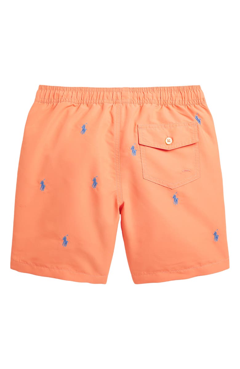 Polo Ralph Lauren Kids' Traveler Embroidered Pony Recycled Polyester Swim Trunks, Alternate, color, 