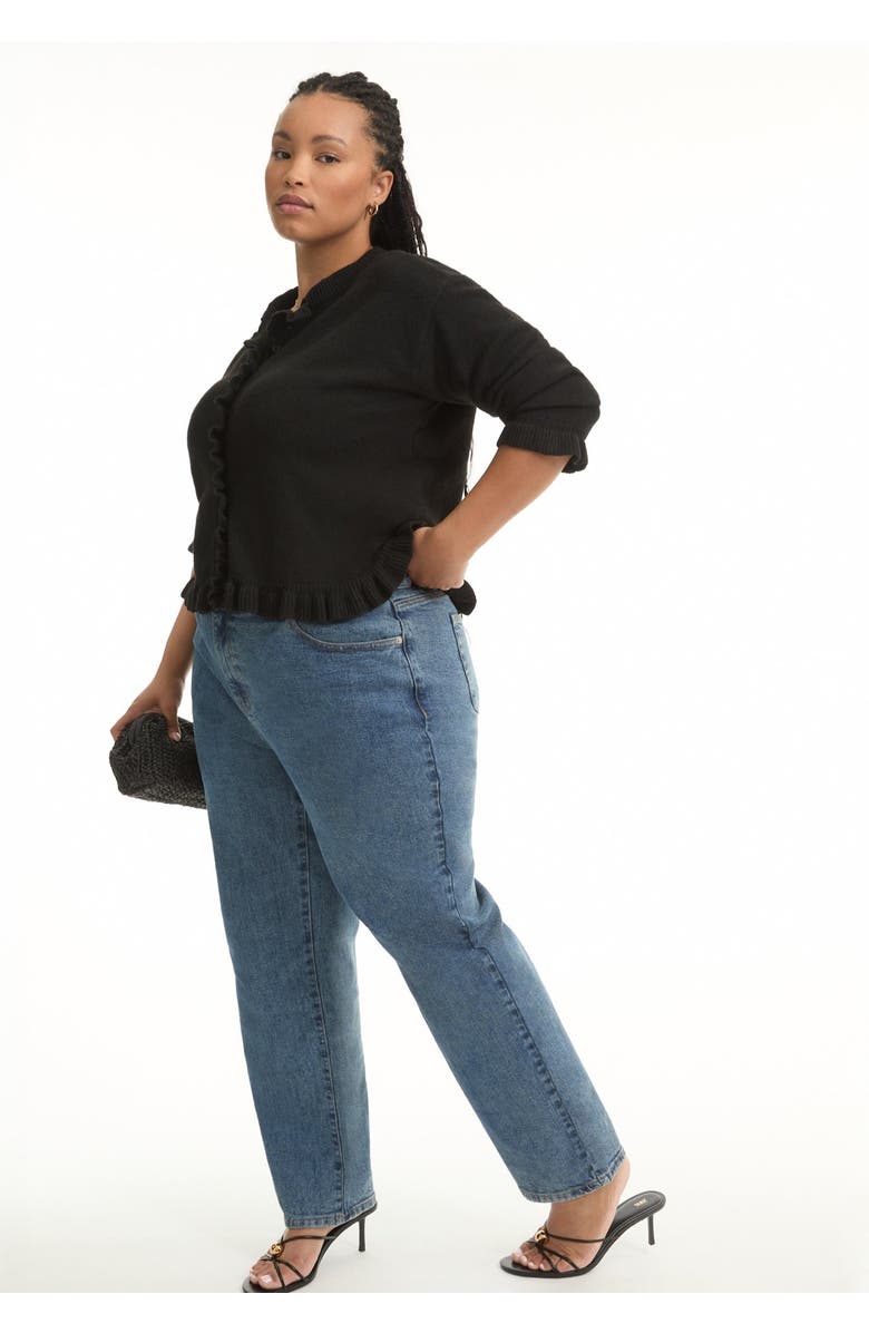 June + Vie Curvie-Fit High-Rise Straight-Leg Stretch Jeans, Alternate, color, Vintage Medium Wash