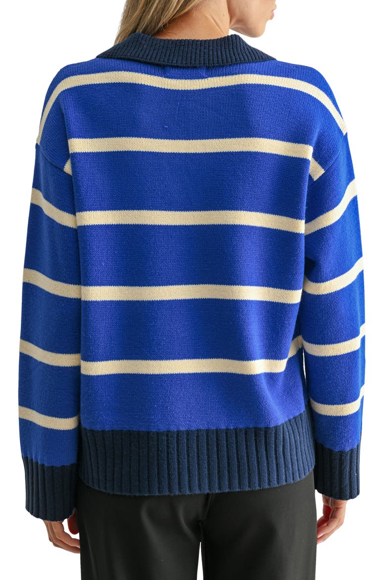 Striped Polo Sweater, Alternate, color, BUTTER BLUE NAVY