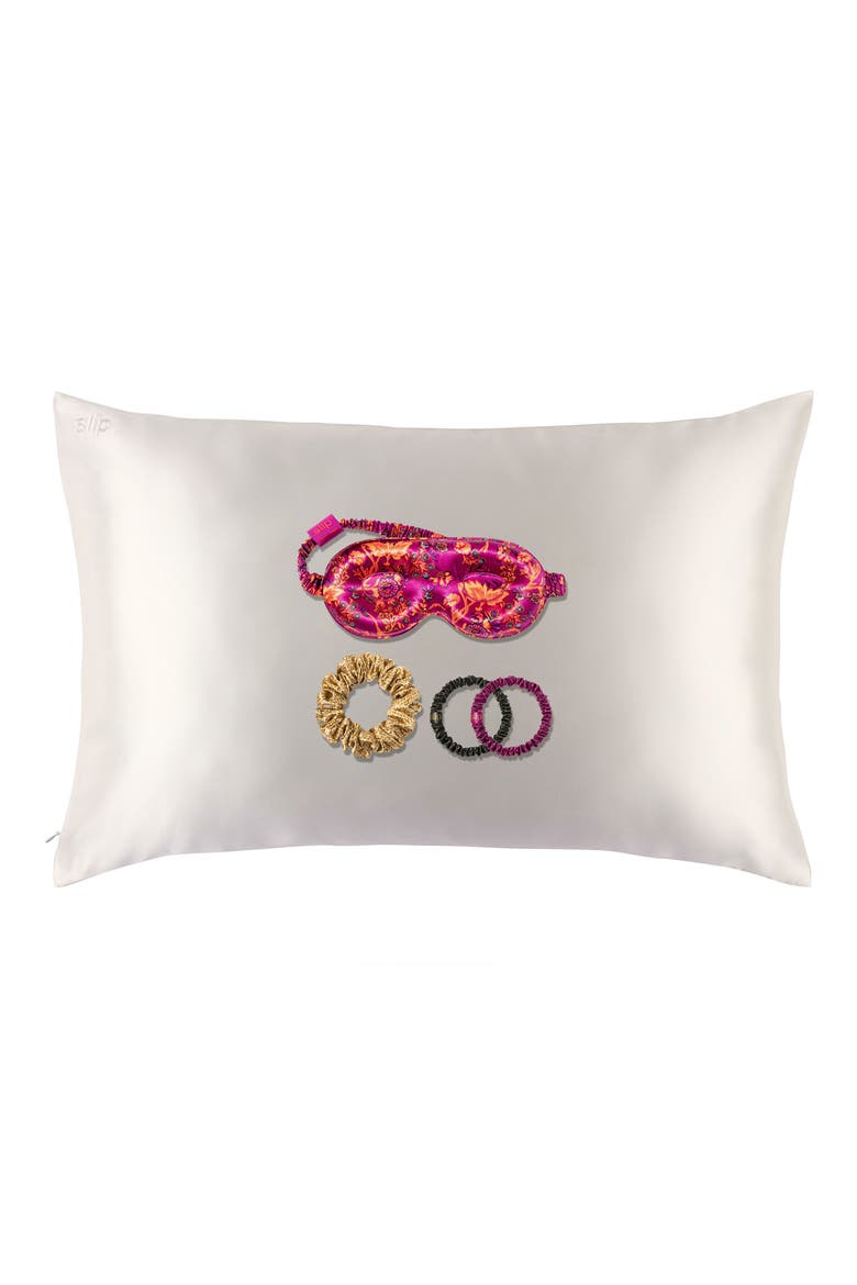 The Icons Edit Pillowcase, Mask & Scrunchies Set USD $170 Value, Main, color, BLOSSOM NIGHTS