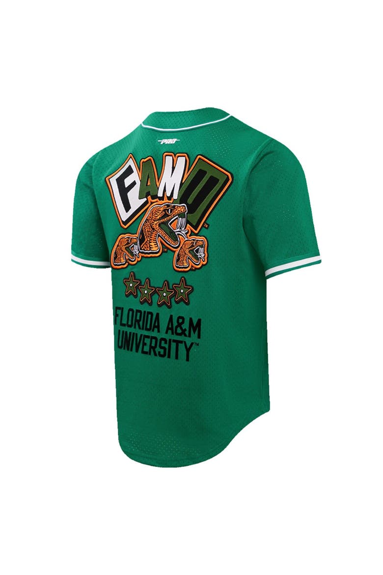Men's Pro Standard Kelly Green Florida A&M Rattlers Homecoming Mesh Button-Down Shirt, Alternate, color, Kelly Green