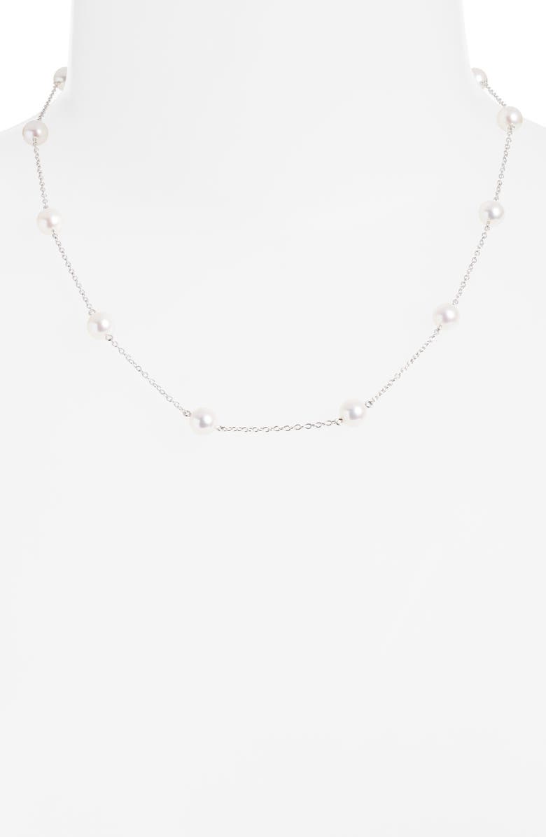 Mikimoto Akoya Pearl Station Chain Necklace, Alternate, color,