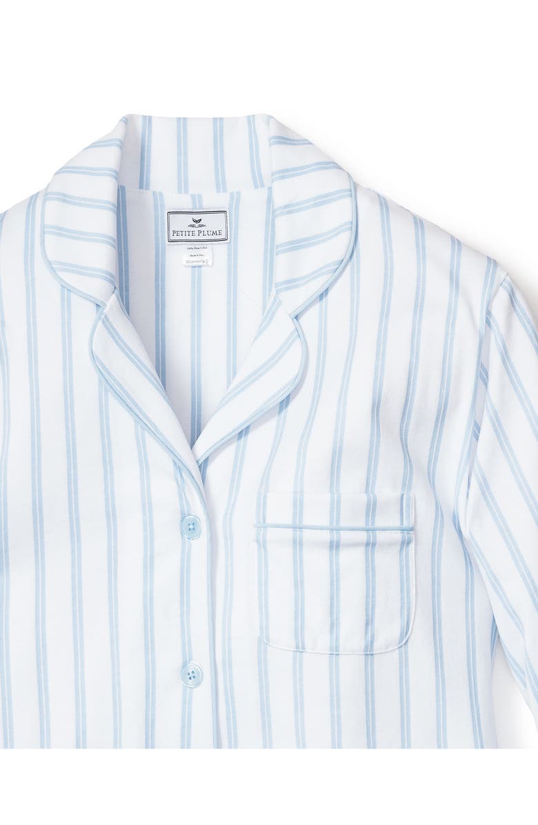 Petite Plume Stripe Pima Cotton Pajamas, Alternate, color, White