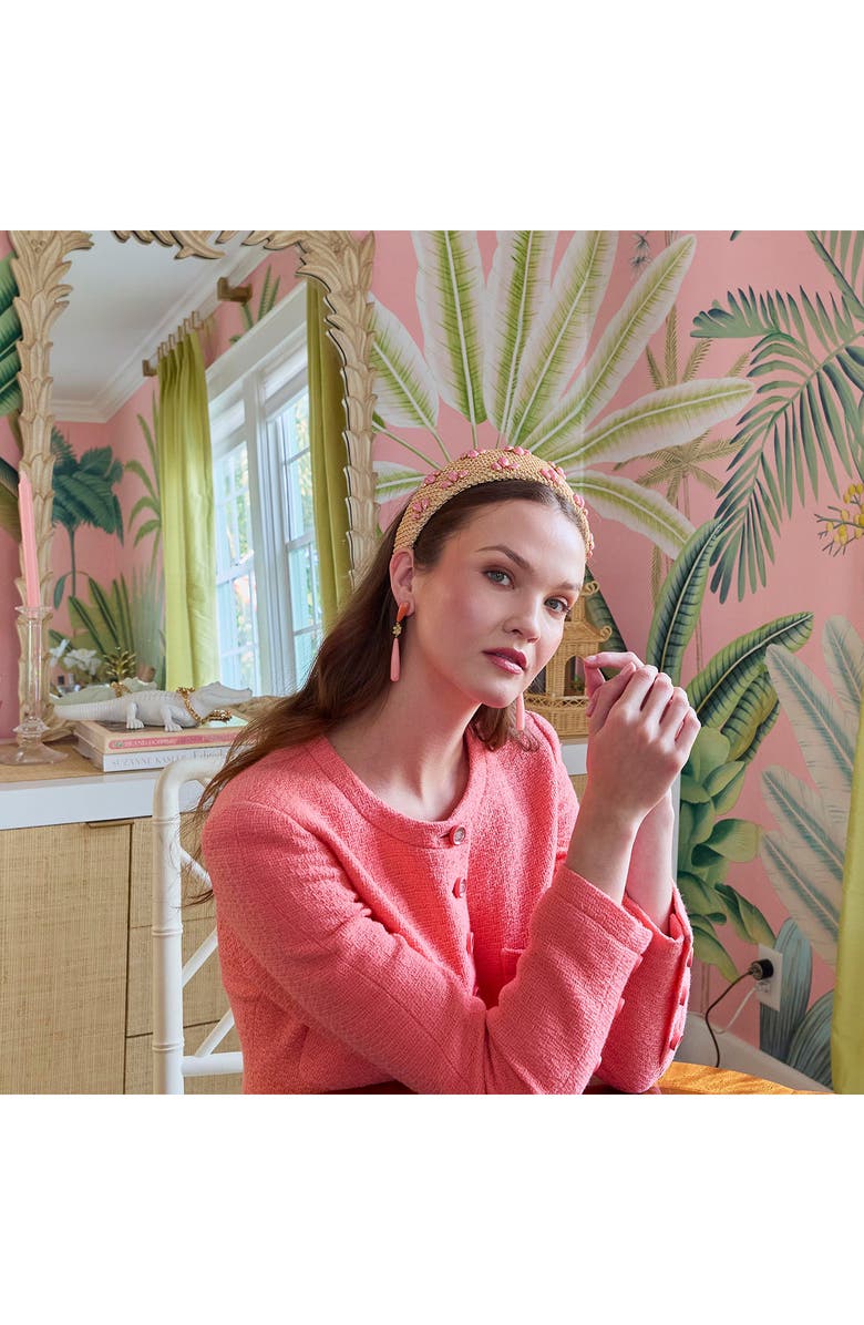 Lele Sadoughi Flamingo Linear Drop Earrings, Alternate, color, Coral/ Pink