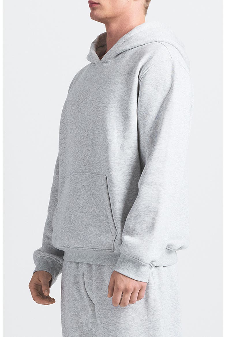 Fleece Lounge Relaxed Hoodie, Alternate, color, LIGHT HEATHER GREY