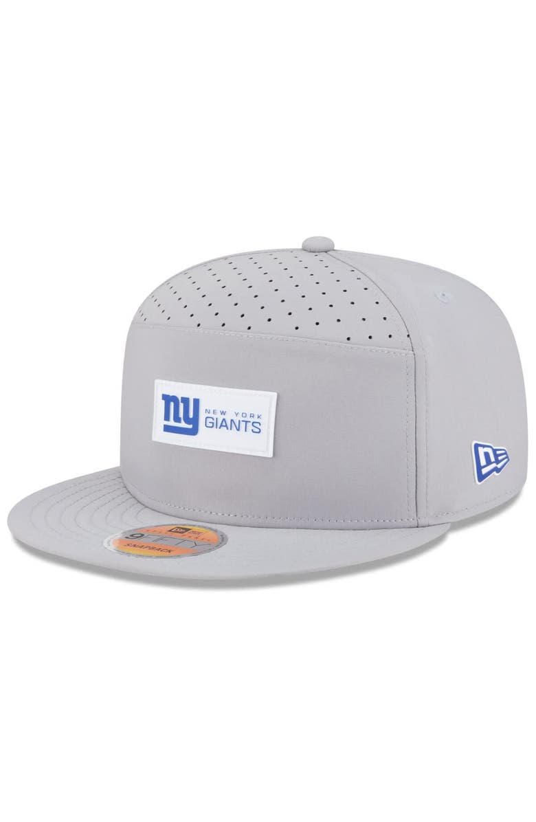 New Era Men's New Era Gray New York Giants 2025 Sideline Split Panel 9FIFTY Snapback Hat, Main, color, Gray