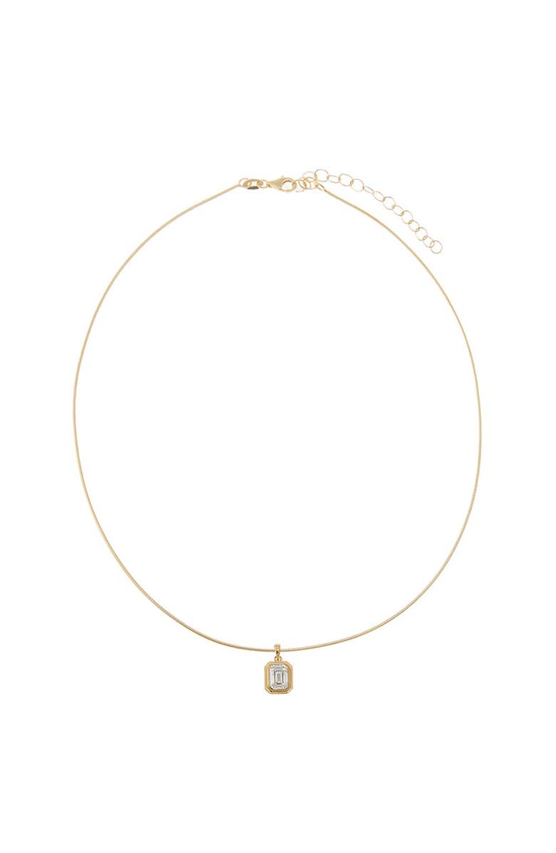 BY ADINA EDEN Lab Grown Diamond Emerald Bezel Omega Chain Necklace 14K, Main, color, 14K Gold - 2 Carat / 16 Carat