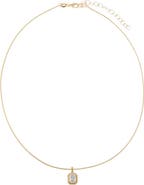 BY ADINA EDEN Lab Grown Diamond Emerald Bezel Omega Chain Necklace 14K