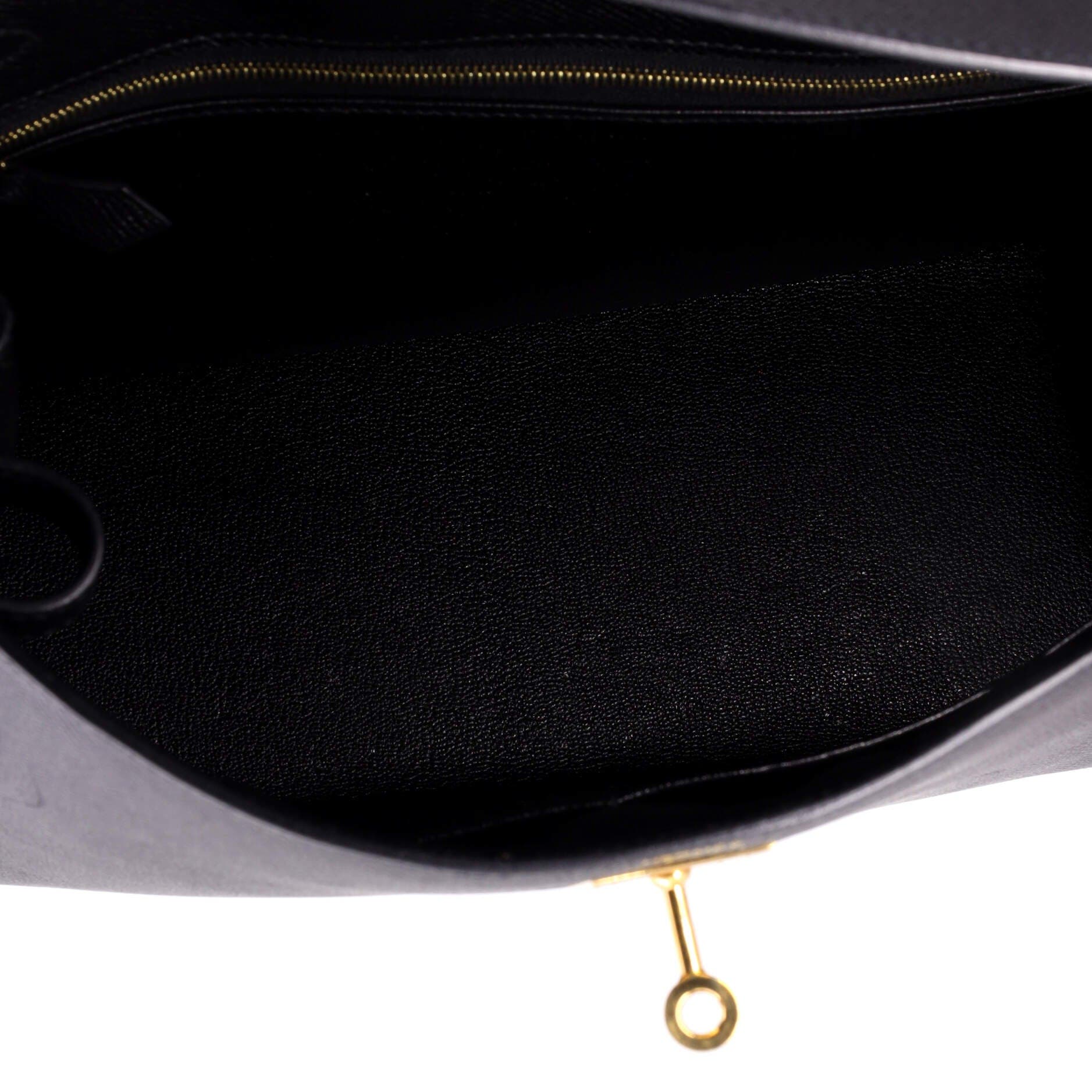 Kelly Handbag Black Epsom with Gold Hardware 32, Alternate, color, Black