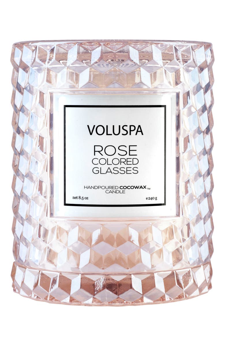 Voluspa Roses Icon Cloche Cover Candle, Main, color, Rose Colored Glasses