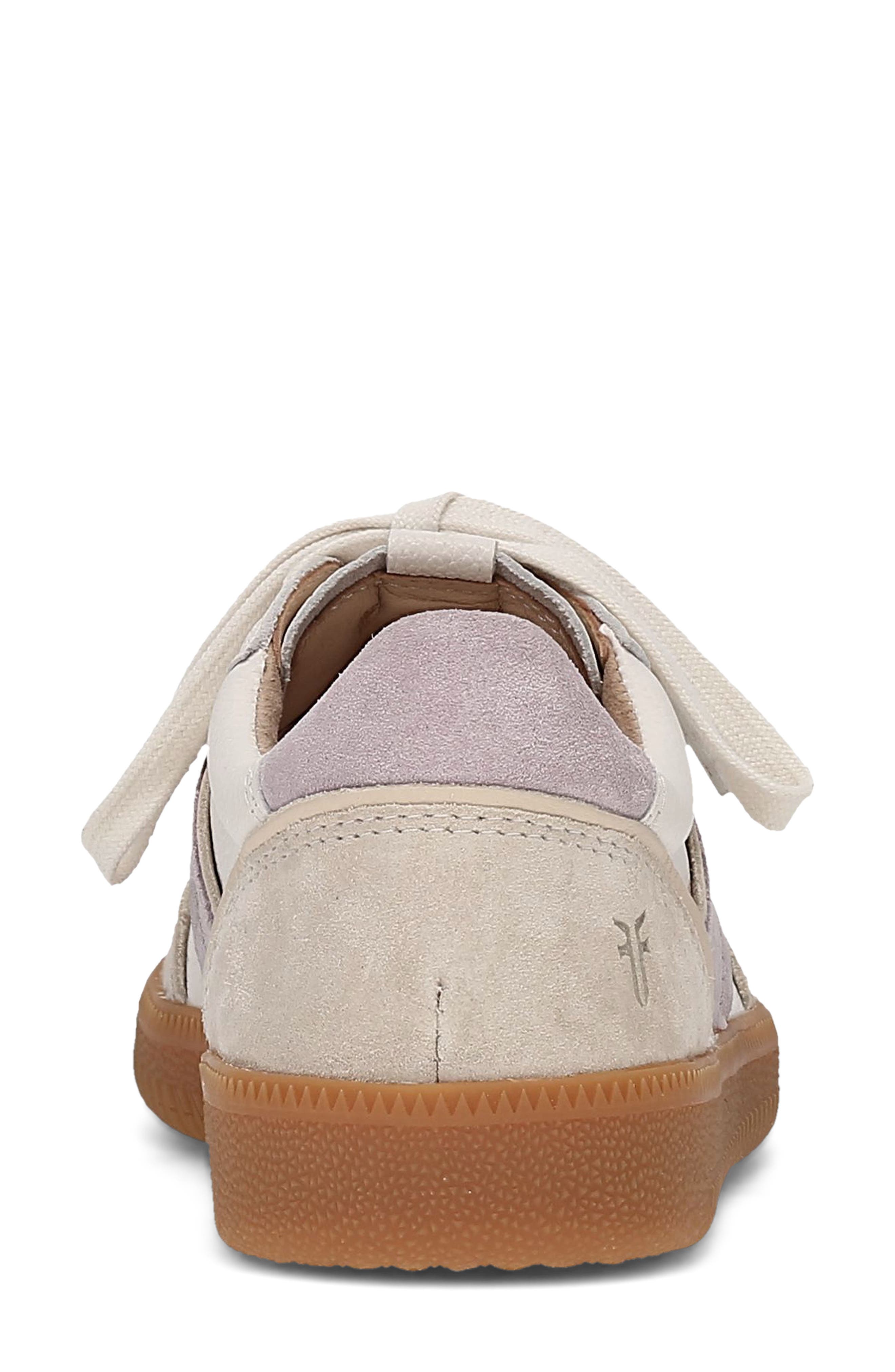 Milly Low Lace Leather Sneaker, Alternate, color, IVORY LAVENDER