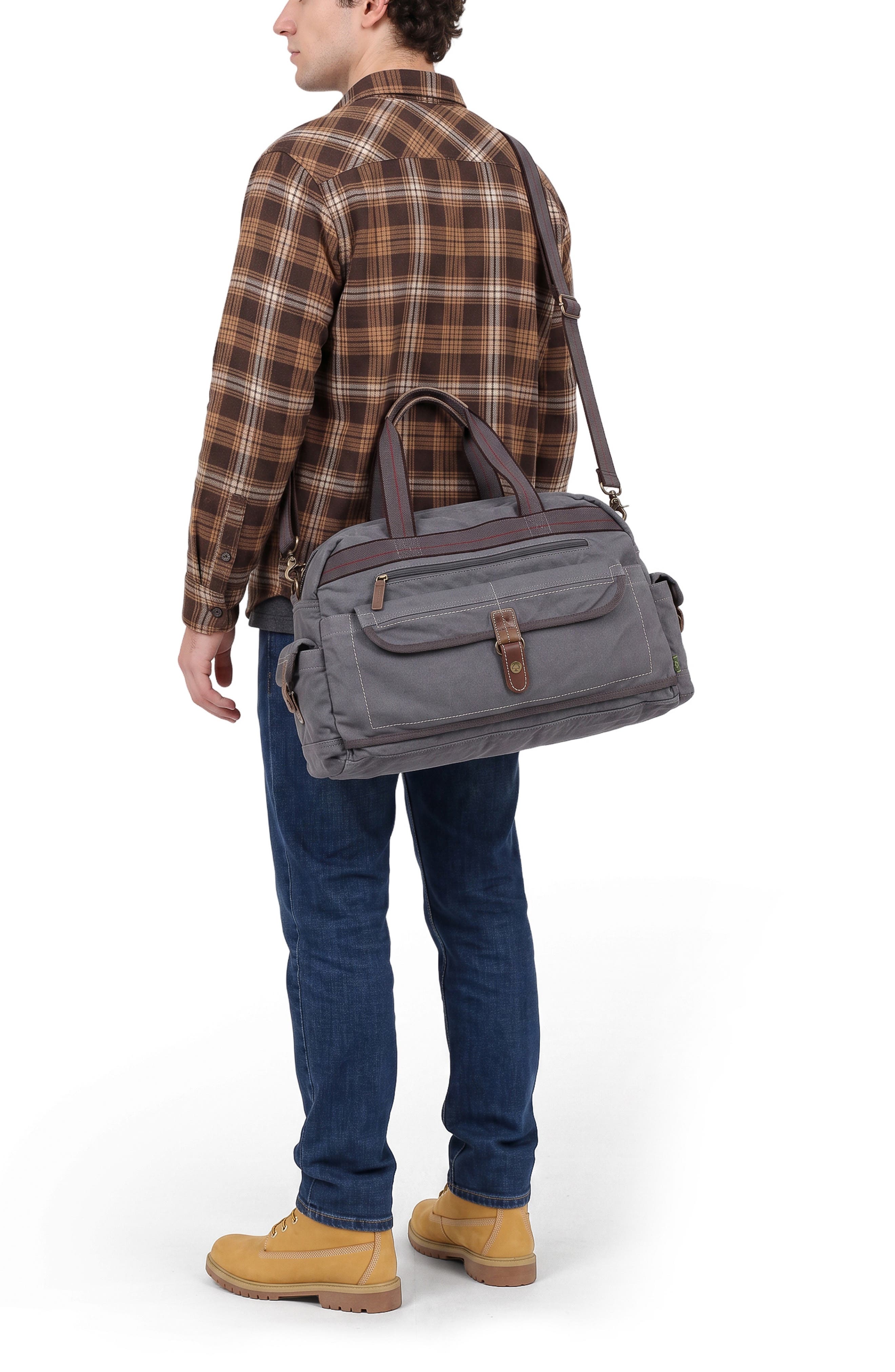 Atona Canvas Weekend Bag, Alternate, color, GREY