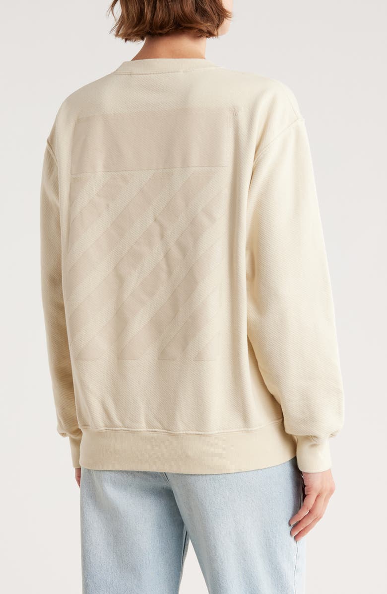 Off-White Diagonal Crewneck Sweatshirt, Alternate, color, Beige