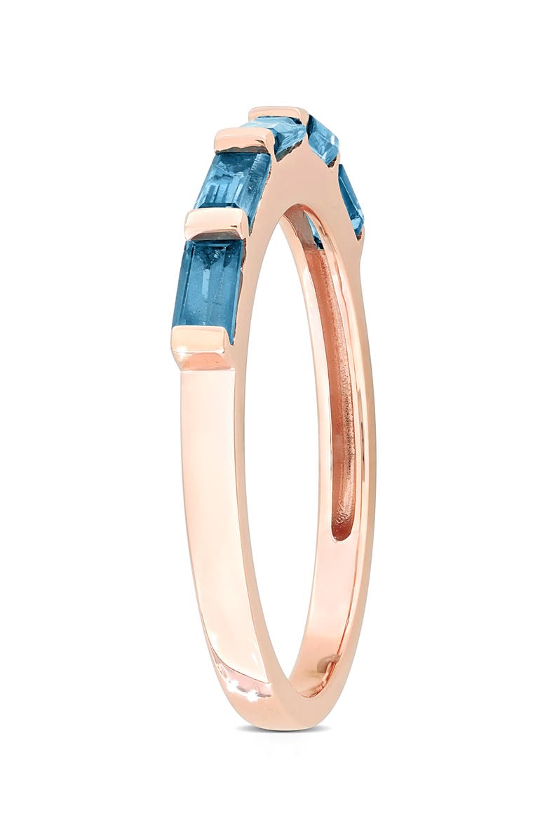 DELMAR Baguette-Cut London Blue Topaz Band Ring, Alternate, color, 