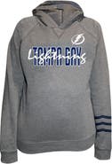 FANATICS Women's Fanatics Heather Gray Tampa Bay Lightning Plus Size Lightweight Fleece Raglan Pullover Hoodie